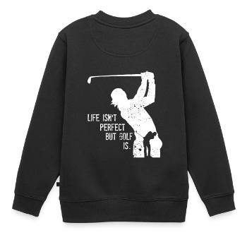 Golfeur golfeur silhouette disant club de golf - Sweat Premium enfant bio - noir - Dos - AI Model Kid Female (0cm)
