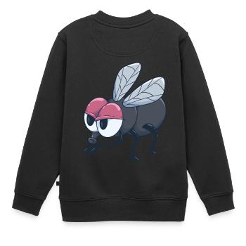 Fly mosquito insect funny gift - Kids Premium Organic Sweatshirt - black - Back - AI Model Kid Female (0cm)