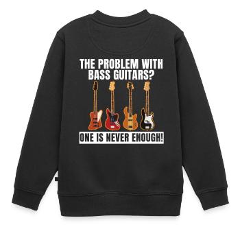 Bassistes drôles jouer à la guitare cadeau - Sweat Premium enfant bio - noir - Dos - AI Model Kid Female (0cm)