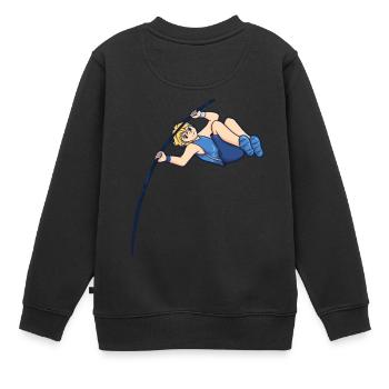 Sport Athlet Stabhochsprung Geschenk - Kinder Premium Organic Sweatshirt - Schwarz - Hinten - AI Model Kid Female (0cm)