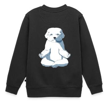 Chien maltais - Sweat Premium enfant bio - noir - Dos - AI Model Kid Female (0cm)