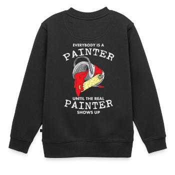 Peintre Paintint Paintbrushes Color Gift - Sweat Premium enfant bio - noir - Dos - AI Model Kid Female (0cm)