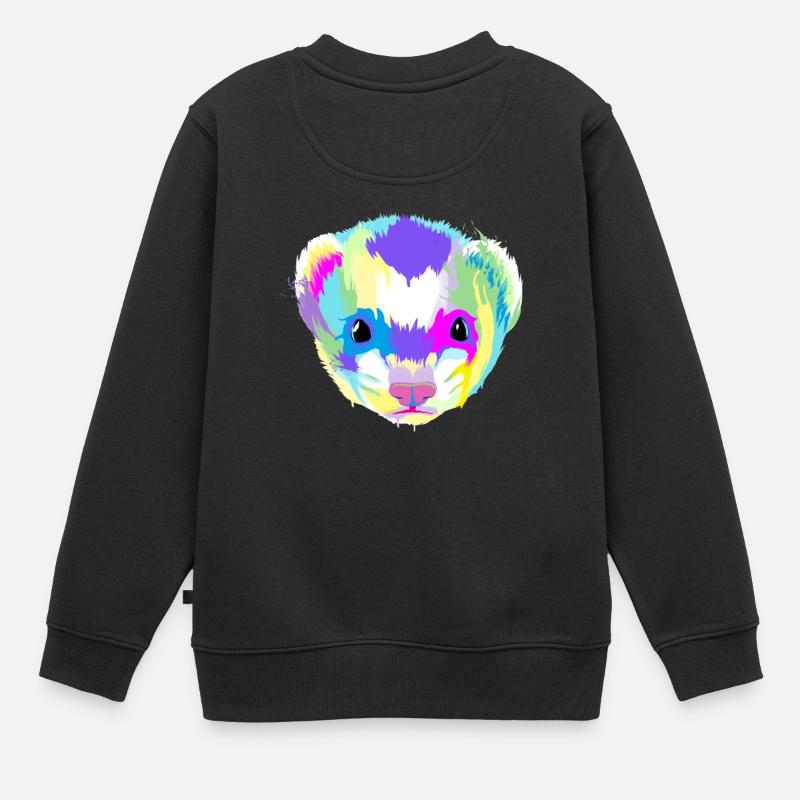Splash Frettchen - Kinder Premium Organic Sweatshirt - Schwarz