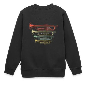 Trompette musicien cadeau pour les musiciens - Sweat Premium enfant bio - noir - Dos - AI Model Kid Female (0cm)