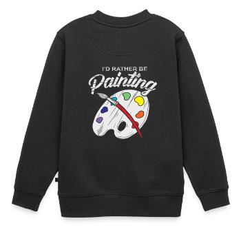 Artiste peintre brosses cadeau palette mixte - Sweat Premium enfant bio - noir - Dos - AI Model Kid Female (0cm)