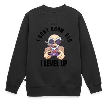 Gamer Opa Video Mann lustig Geschenk alt - Kinder Premium Organic Sweatshirt - Schwarz - Hinten - AI Model Kid Female (0cm)