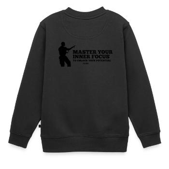 Arts martiaux arts martiaux disant karaté - Sweat Premium enfant bio - noir - Dos - AI Model Kid Female (0cm)