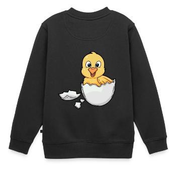 Oster Küken Huhn Baby Ei schlüpfen Geburt Osterei - Kinder Premium Organic Sweatshirt - Schwarz - Hinten - AI Model Kid Female (0cm)