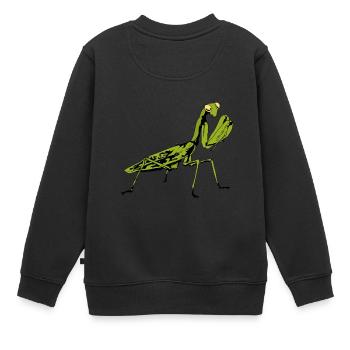 Insekt Insekten Gottesanbeterin Naturliebhaber - Kinder Premium Organic Sweatshirt - Schwarz - Hinten - AI Model Kid Female (0cm)