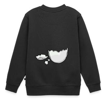 Eierschale Ei Eier schlüpfen Baby Geburt Schwanger - Kinder Premium Organic Sweatshirt - Schwarz - Hinten - AI Model Kid Female (0cm)