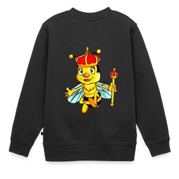 abeille abeille reine reine abeille dessin conception - Sweat Premium enfant bio - noir - Dos - AI Model Kid Female (0cm)