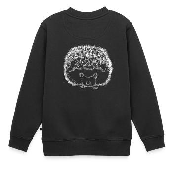 Hedgehog - Kids Premium Organic Sweatshirt - black - Back - AI Model Kid Female (0cm)