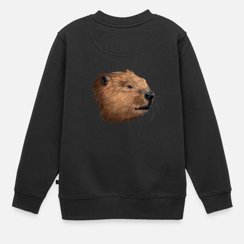 Castors - Sweat Premium enfant bio - noir
