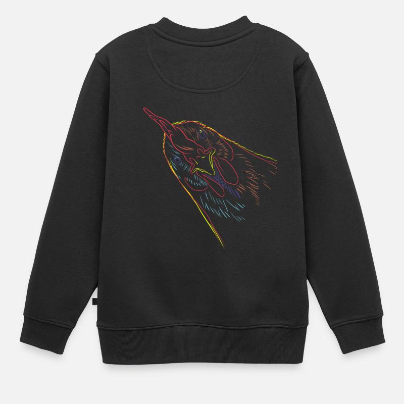 Huhn - Kinder Premium Organic Sweatshirt - Schwarz