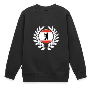 Couronne de Laurier de Berlin - Sweat Premium enfant bio - noir - Dos - AI Model Kid Female (0cm)