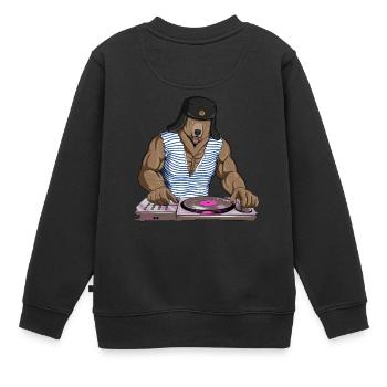 Ours de diskjockey russe - Sweat Premium enfant bio - noir - Dos - AI Model Kid Female (0cm)