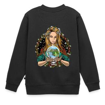 Hippie Naturschamane - Kinder Premium Organic Sweatshirt - Schwarz - Hinten - AI Model Kid Female (0cm)