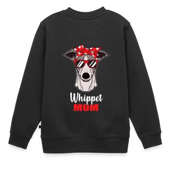 Whippet Hunde Mama Windhund Geschenk - Kinder Premium Organic Sweatshirt - Schwarz - Hinten - AI Model Kid Female (0cm)