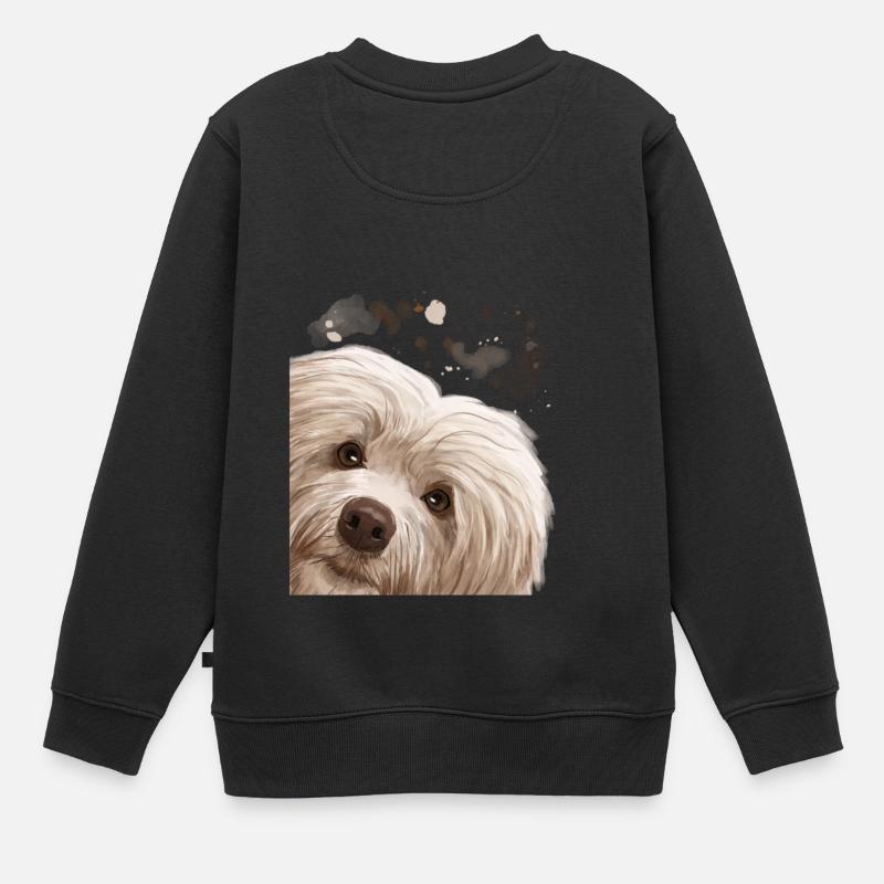 Chien de Havane curieux - Sweat Premium enfant bio - noir
