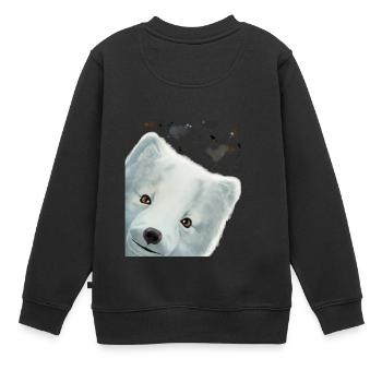Curious Arctic Fox - Kids Premium Organic Sweatshirt - black - Back - AI Model Kid Female (0cm)
