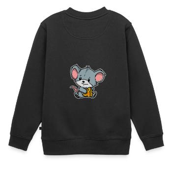 Drôle petite souris rat rongeur cadeau - Sweat Premium enfant bio - noir - Dos - AI Model Kid Female (0cm)