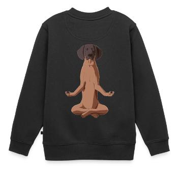 Bayerischer Gebirgsschweißhund Meditation - Kinder Premium Organic Sweatshirt - Schwarz - Hinten - AI Model Kid Female (0cm)