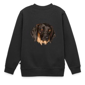 Bayerischer Gebirgsschweißhund - Kinder Premium Organic Sweatshirt - Schwarz - Hinten - AI Model Kid Female (0cm)