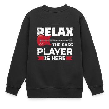 Relax der Bassist ist hier Bassist Geschenke für eine - Kinder Premium Organic Sweatshirt - Schwarz - Hinten - AI Model Kid Female (0cm)