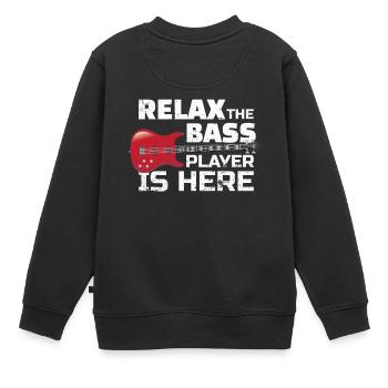 Relax der Bassist ist hier Bassist Geschenke für eine - Kinder Premium Organic Sweatshirt - Schwarz - Hinten - AI Model Kid Female (0cm)