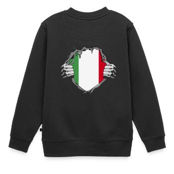 Italie drapeau italien - Sweat Premium enfant bio - noir - Dos - AI Model Kid Female (0cm)