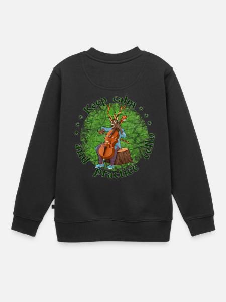 Gardez votre calme pratique du violoncelle violoncelle renne - Sweat Premium enfant bio - noir