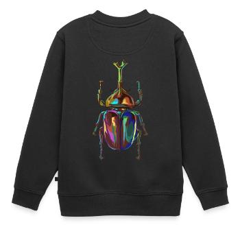 Farbiger Nashornkäfer - Kinder Premium Organic Sweatshirt - Schwarz - Hinten - AI Model Kid Female (0cm)