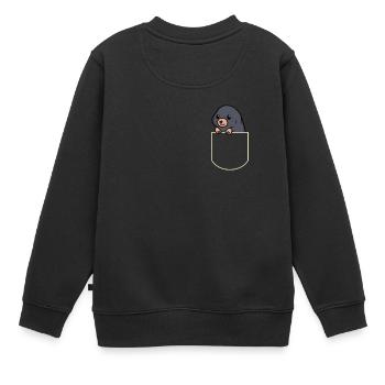 Taupe dans La poche poitrine Taupes T-shirt - Sweat Premium enfant bio - noir - Dos - AI Model Kid Female (0cm)