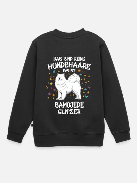 Samojede Glitzer Hunde Hundehalter Geschenk - Kinder Premium Organic Sweatshirt - Schwarz