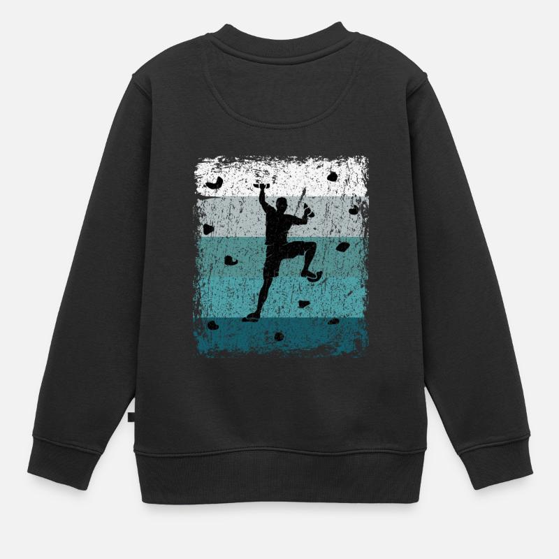 Vintage Bouldern Boulderer Geschenk - Kinder Premium Organic Sweatshirt - Schwarz