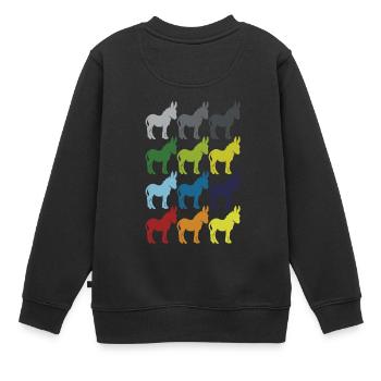 Neon Pop Art Retro Mulet Mulet Idée cadeau - Sweat Premium enfant bio - noir - Dos - AI Model Kid Female (0cm)