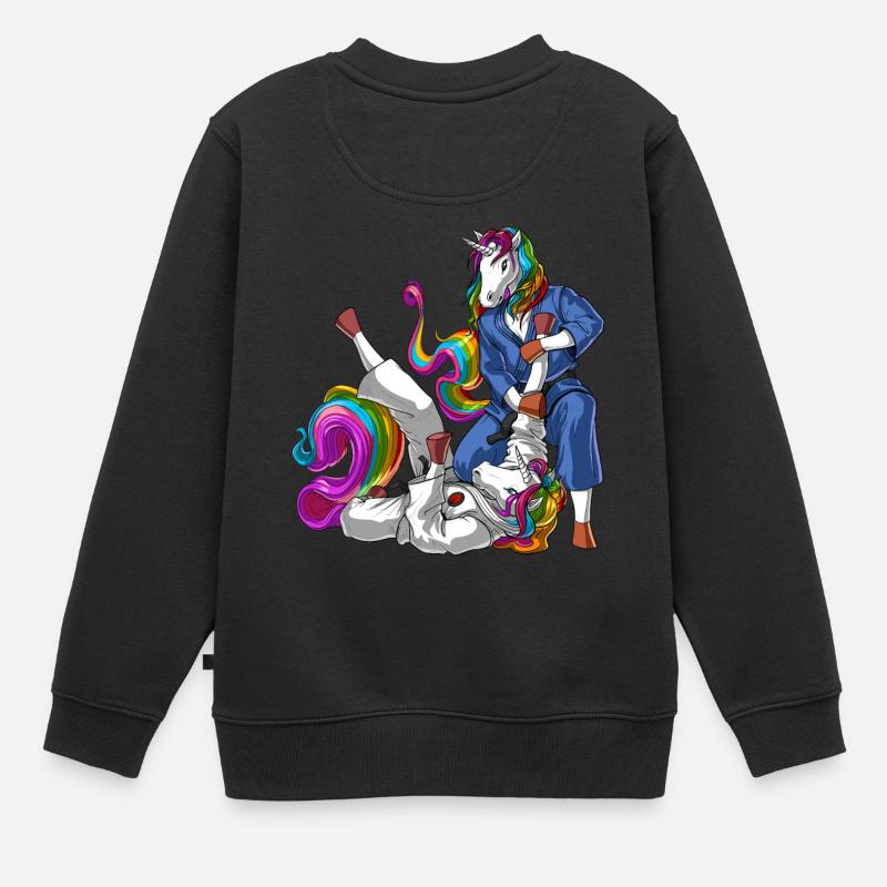 Combattants de Jiu-Jitsu licorne - Sweat Premium enfant bio - noir
