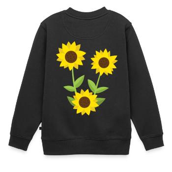 tournesols - Sweat Premium enfant bio - noir - Dos - AI Model Kid Female (0cm)