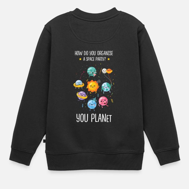 Kosmos Astronauten Geschenk - Kinder Premium Organic Sweatshirt - Schwarz