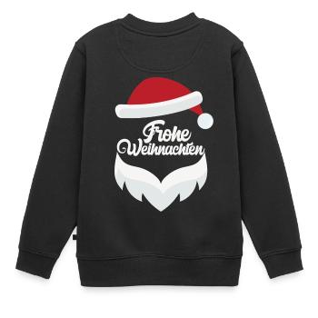 frohe Weihnachten Familie Advent Weihnachtsmann - Kinder Premium Organic Sweatshirt - Schwarz - Hinten - AI Model Kid Female (0cm)