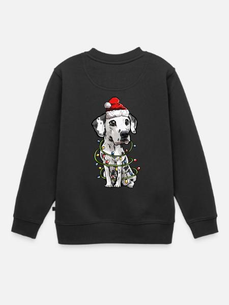 Dalmatiner Weihnachten Hunde Geschenk - Kinder Premium Organic Sweatshirt - Schwarz