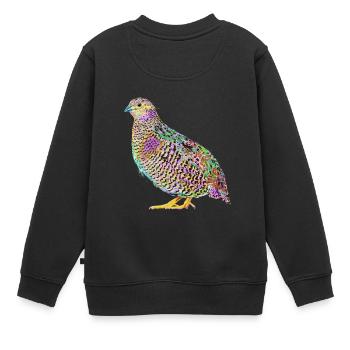 Splash Quails Bird - Kids Premium Organic Sweatshirt - black - Back - AI Model Kid Female (0cm)