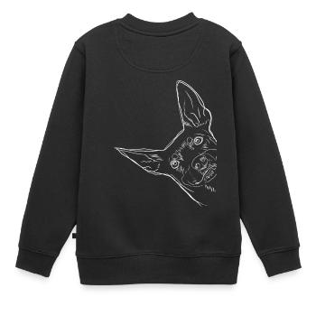 Neugieriger Zwergpinscher Hund - Kinder Premium Organic Sweatshirt - Schwarz - Hinten - AI Model Kid Female (0cm)