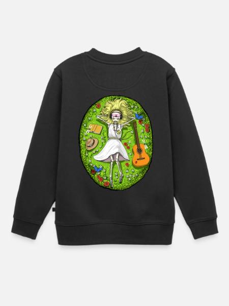Skelett Hippie - Kinder Premium Organic Sweatshirt - Schwarz