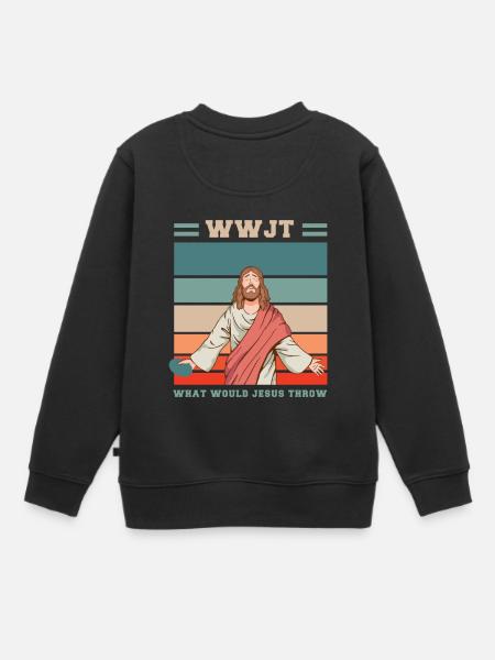 Jesus Frisbee design pour un Jésus et frisbee - Sweat Premium enfant bio - noir