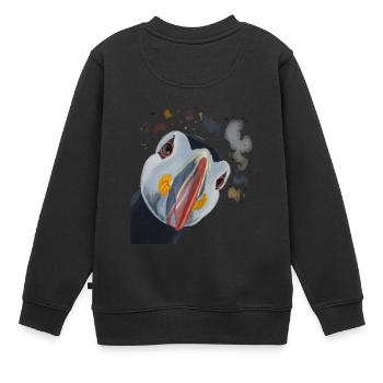 Un plongeur de perroquet curieux - Sweat Premium enfant bio - noir - Dos - AI Model Kid Female (0cm)