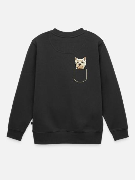 West Highland Terrier In Der Brusttasche Geschenk - Kinder Premium Organic Sweatshirt - Schwarz