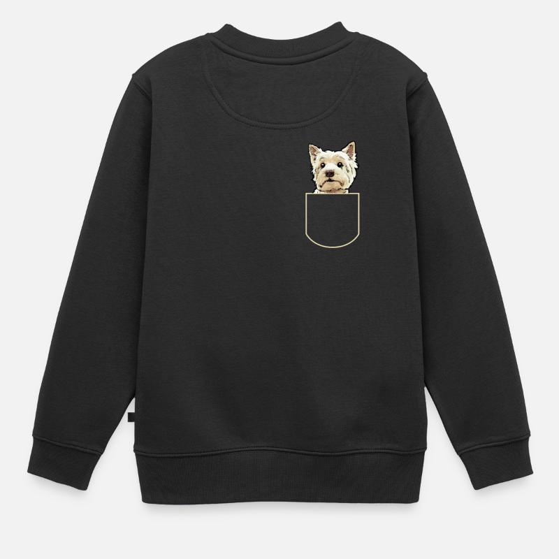 West Highland Terrier In Der Brusttasche Geschenk - Kinder Premium Organic Sweatshirt - Schwarz
