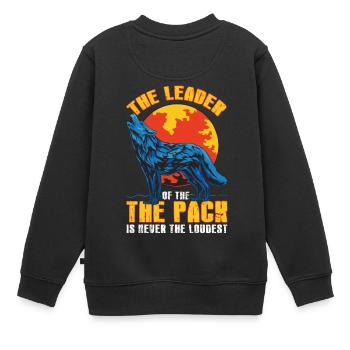 The Leader Of The Pack Is Never The Loudest Wolves - Kids Premium Organic Sweatshirt - black - Back - AI Model Kid Female (0cm)
