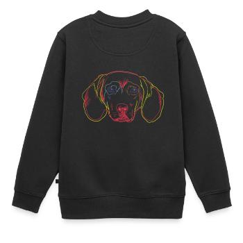 Bunter Tiroler Bracke Hund - Kinder Premium Organic Sweatshirt - Schwarz - Hinten - AI Model Kid Female (0cm)